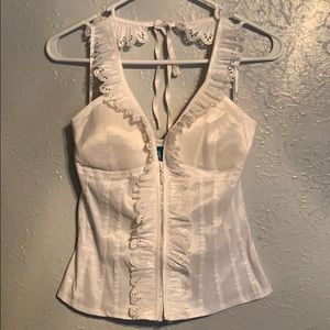 White corset halter top